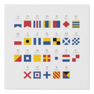 Nautical Signal Flags Alphabet Faux Canvas Print