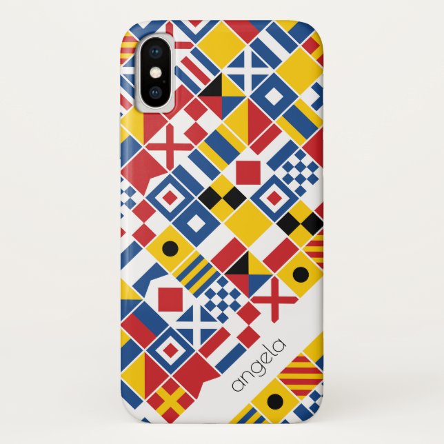 Nautical Signal Flags Pattern Case-Mate iPhone Case (Back)