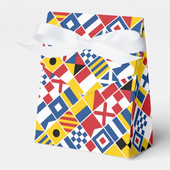 Nautical Signal Flags Pattern Favor Boxes (Front Side)