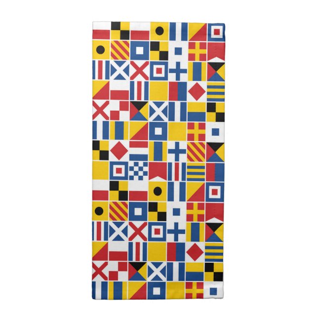 Nautical Signal Flags Pattern Napkin (Half Fold)
