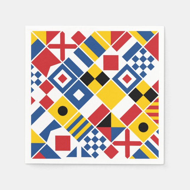 Nautical Signal Flags Pattern Napkins (Front)