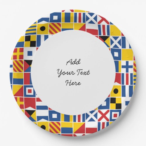 Nautical Signal Flags Pattern Paper Plates