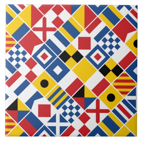 Nautical Signal Flags Pattern Tile