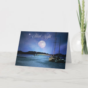 Nautical Silent Night Sailboat Holiday Cards
