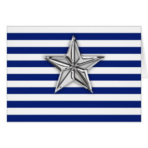 Nautical Silver Star on Stripes