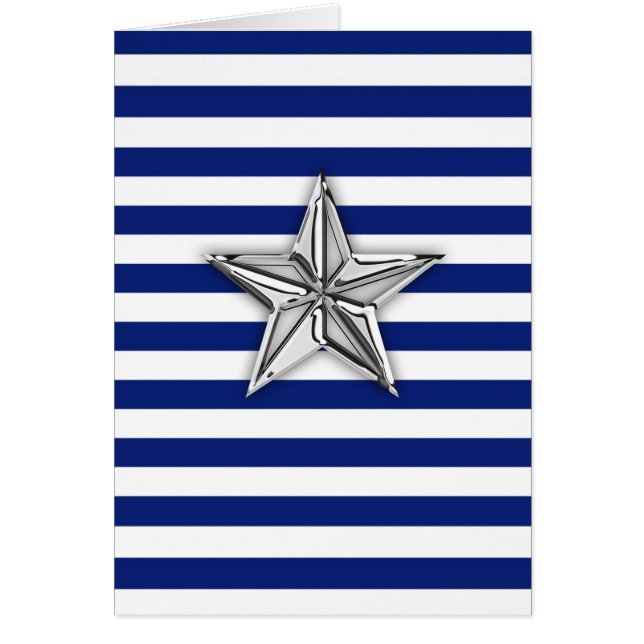 Nautical Silver Star on Stripes (Front)