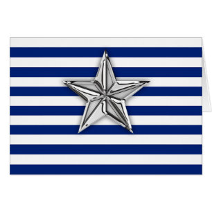 Nautical Silver Star on Stripes Cards