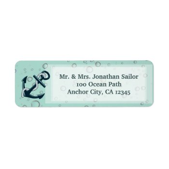 Nautical Sinking Anchor Personalized Label by ArtByApril at Zazzle