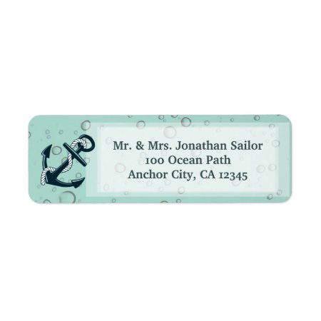 Nautical Sinking Anchor Personalized Label