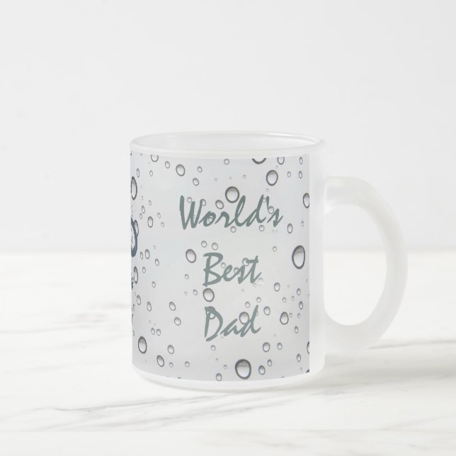 Nautical Sinking Anchor WORLD'S BEST DAD Frosted Glass Coffee Mug (Right)