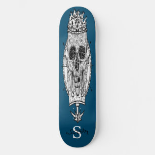 Nautical Skeleton Nautical King Skateboard
