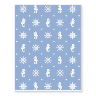 Nautical sky blue pattern temporary tattoos