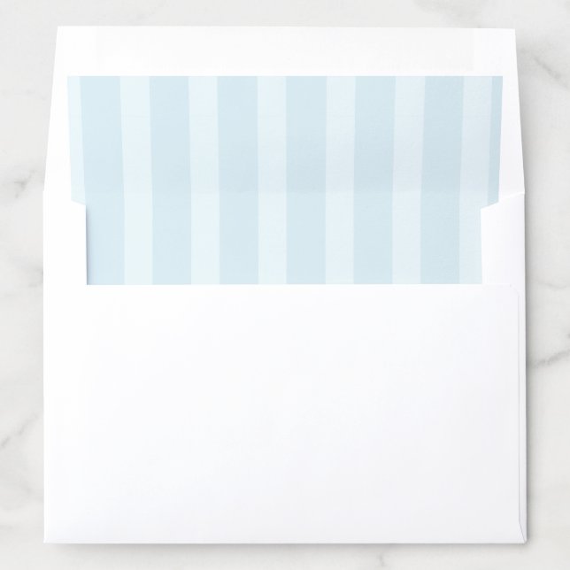 Nautical Sky Blue Stripes Simple Elegant Wedding Envelope Liner (In Envelope)
