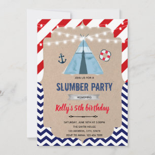 Nautical slumber party invitation