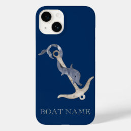 Nautical Spirit Anchor Dolphin Navy Blue  Case-Mate iPhone 14 Case