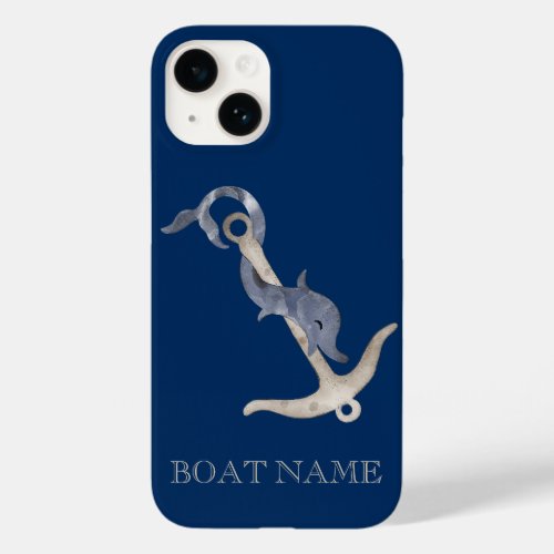 Nautical Spirit Anchor Dolphin Navy Blue  Case_Mate iPhone 14 Case