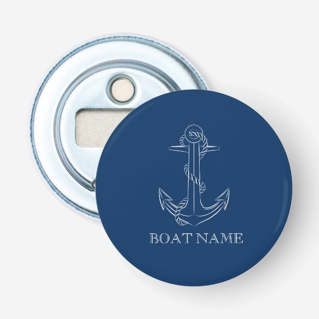 Nautical Spirit Anchor Navy Blue  Bottle Opener (Front)