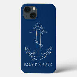 Nautical Spirit Anchor Navy Blue   iPhone 13 Case