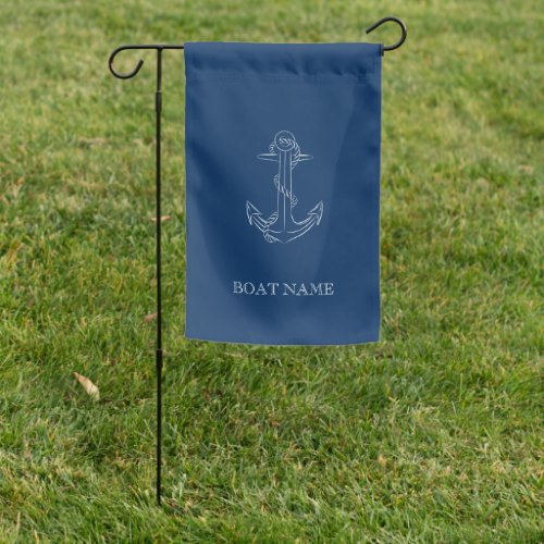 Nautical Spirit Anchor Navy Blue   Garden Flag