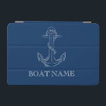 Nautical Spirit Anchor Navy Blue  iPad Mini Cover<br><div class="desc">This image features an anchor on a navy blue background.</div>