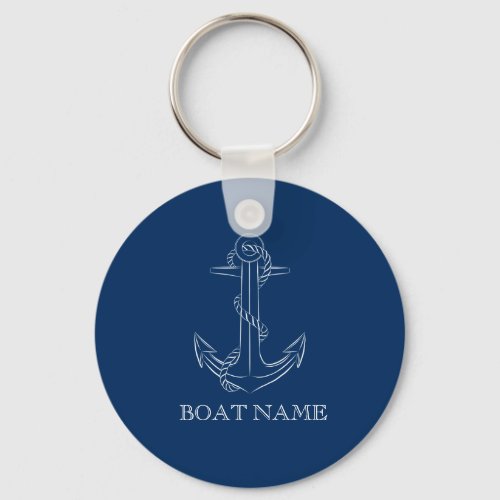 Nautical Spirit Anchor Navy Blue  Keychain