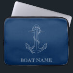 Nautical Spirit Anchor Navy Blue  Laptop Sleeve<br><div class="desc">This image features an anchor on a navy blue background.</div>