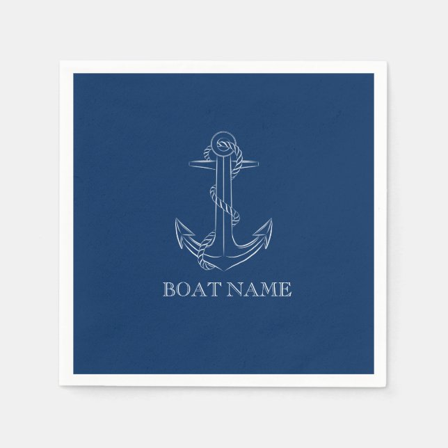 Nautical Spirit Anchor Navy Blue   Napkins (Front)