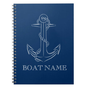 Nautical Spirit Anchor Navy Blue Notebook