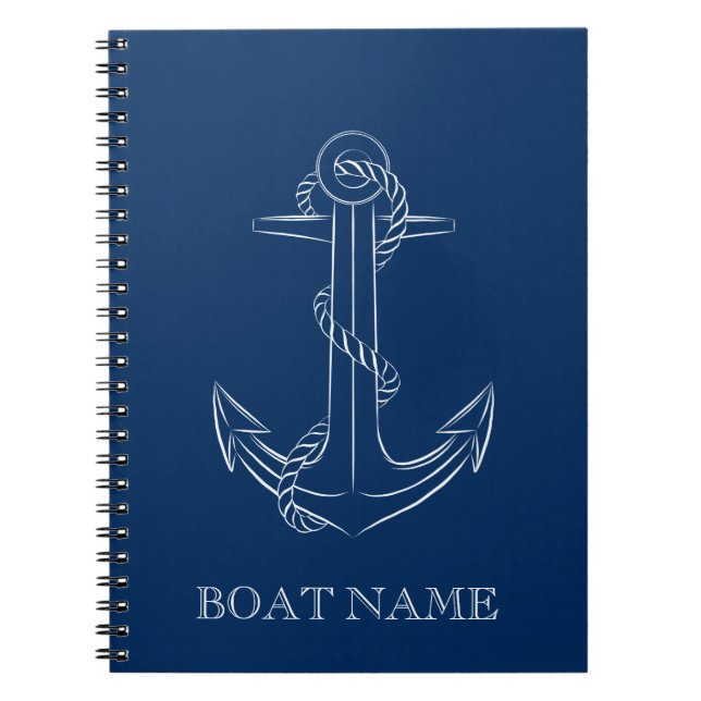 Nautical Spirit Anchor Navy Blue   Notebook (Front)
