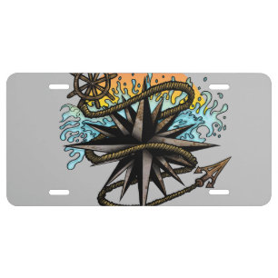 Nautical Splash License Plate