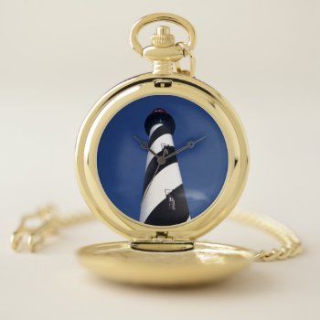 Nautical St. Augustine Light House Pocket Watch by macdesigns2 at Zazzle
