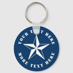 Nautical star boating sailing yachting custom name keychain