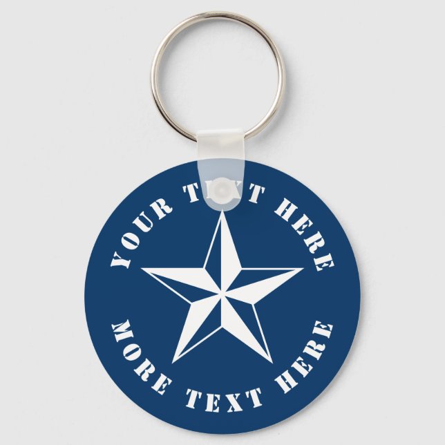 Nautical star boating sailing yachting custom name keychain (Front)
