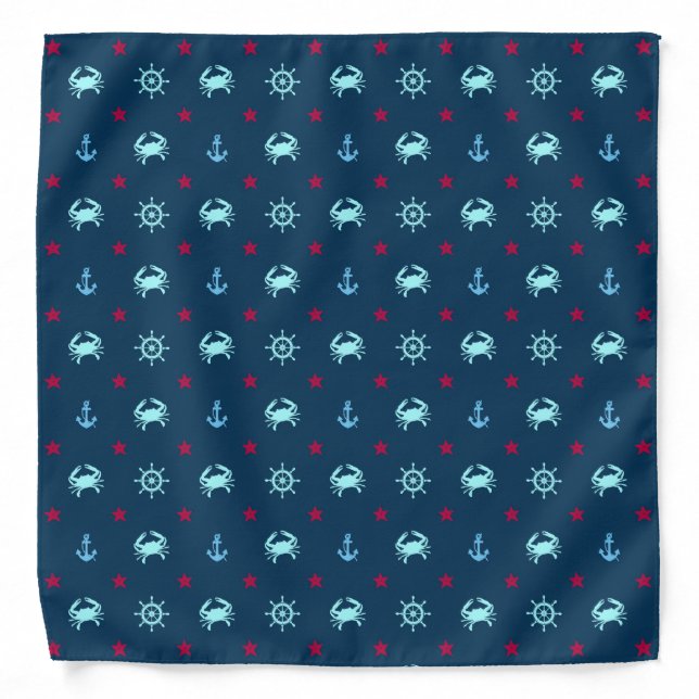 Nautical Star Pattern Bandana (Front)