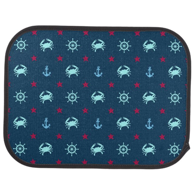 Nautical Star Pattern Car Floor Mat (Rear)