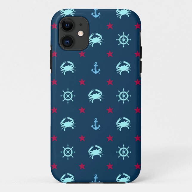 Nautical Star Pattern Case-Mate iPhone Case (Back)