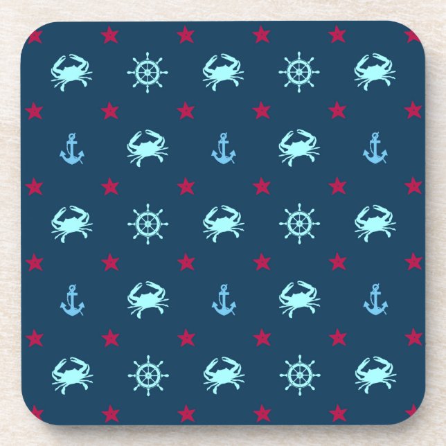 Nautical Star Pattern Coaster (Front)