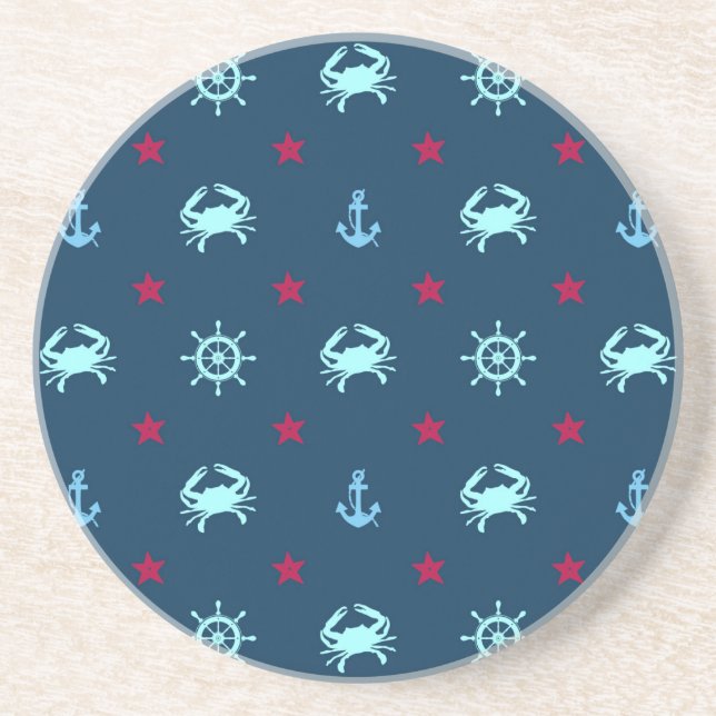 Nautical Star Pattern Drink Coaster (Front)