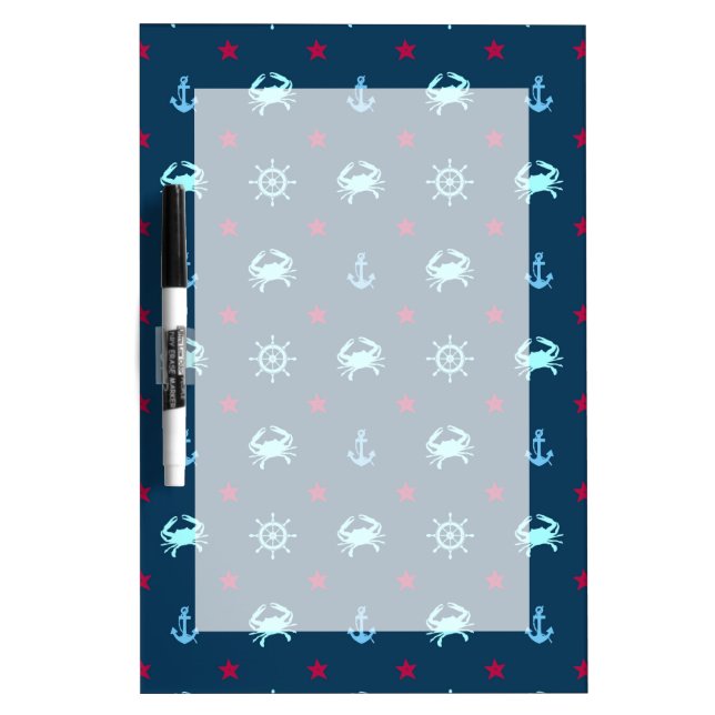 Nautical Star Pattern Dry-Erase Board (Front)