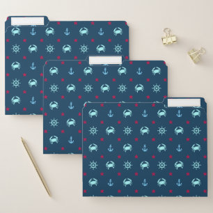 Nautical Star Pattern File Folder