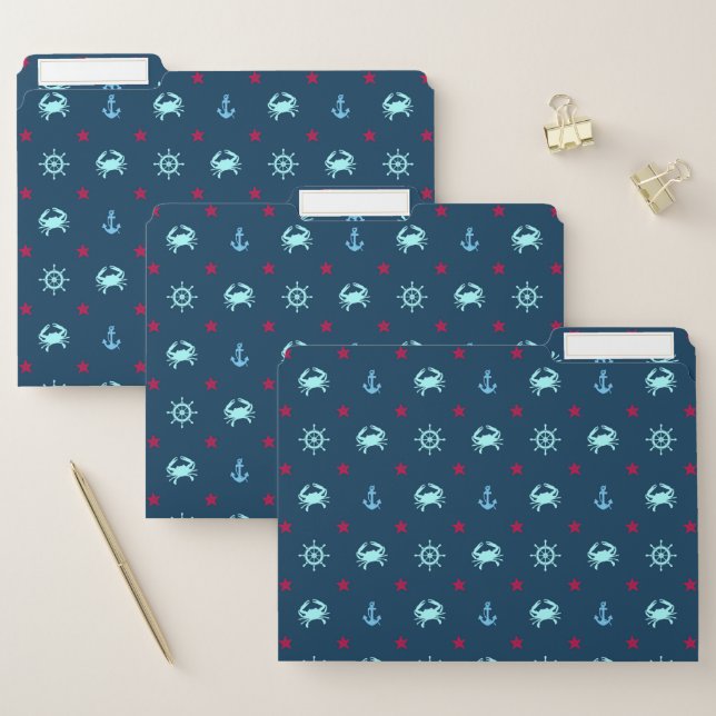 Nautical Star Pattern File Folder (Set)