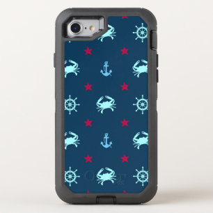 Nautical Star Pattern OtterBox Defender iPhone SE/8/7 Case
