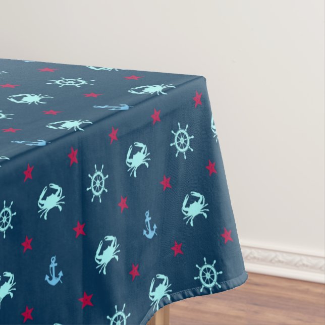 Nautical Star Pattern Tablecloth (In Situ)