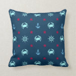 Nautical Star Pattern Throw Pillow