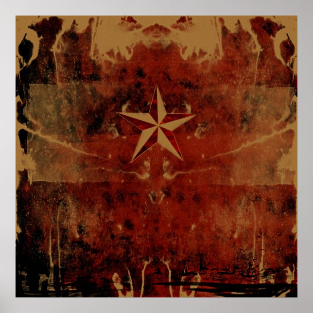 Nautical Star Red Poster (Front)