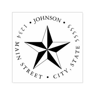 Nautical Star Silhouette Return Label Self-inking Stamp