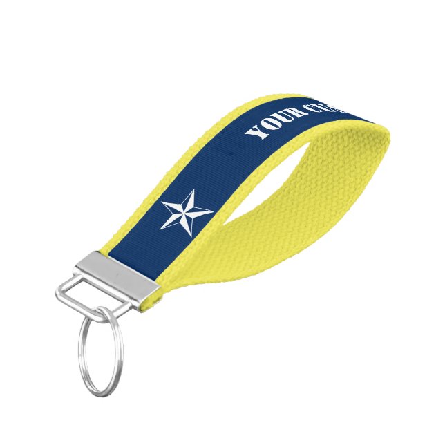 Nautical star wrist keychain for boating keys (Angled Down)