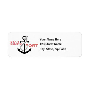 Nautical Starboard Port Anchor Label