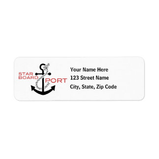 Nautical Starboard Port Anchor Label