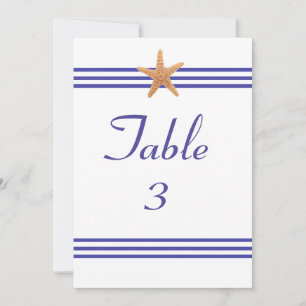 Nautical Starfish - 5x7 Table Number